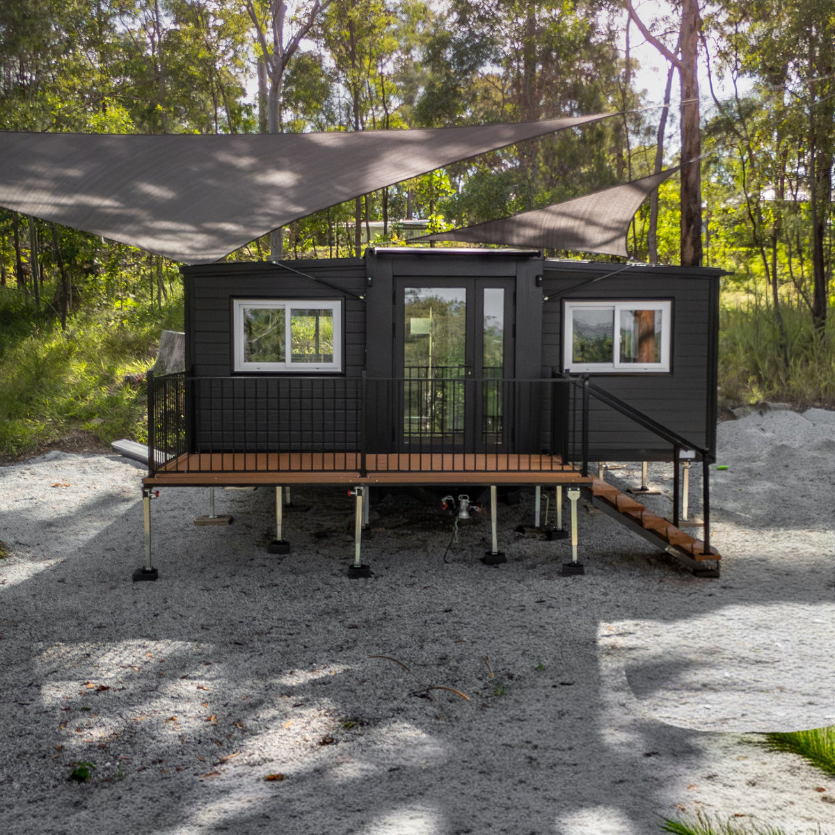 Budget cabin aerial view
