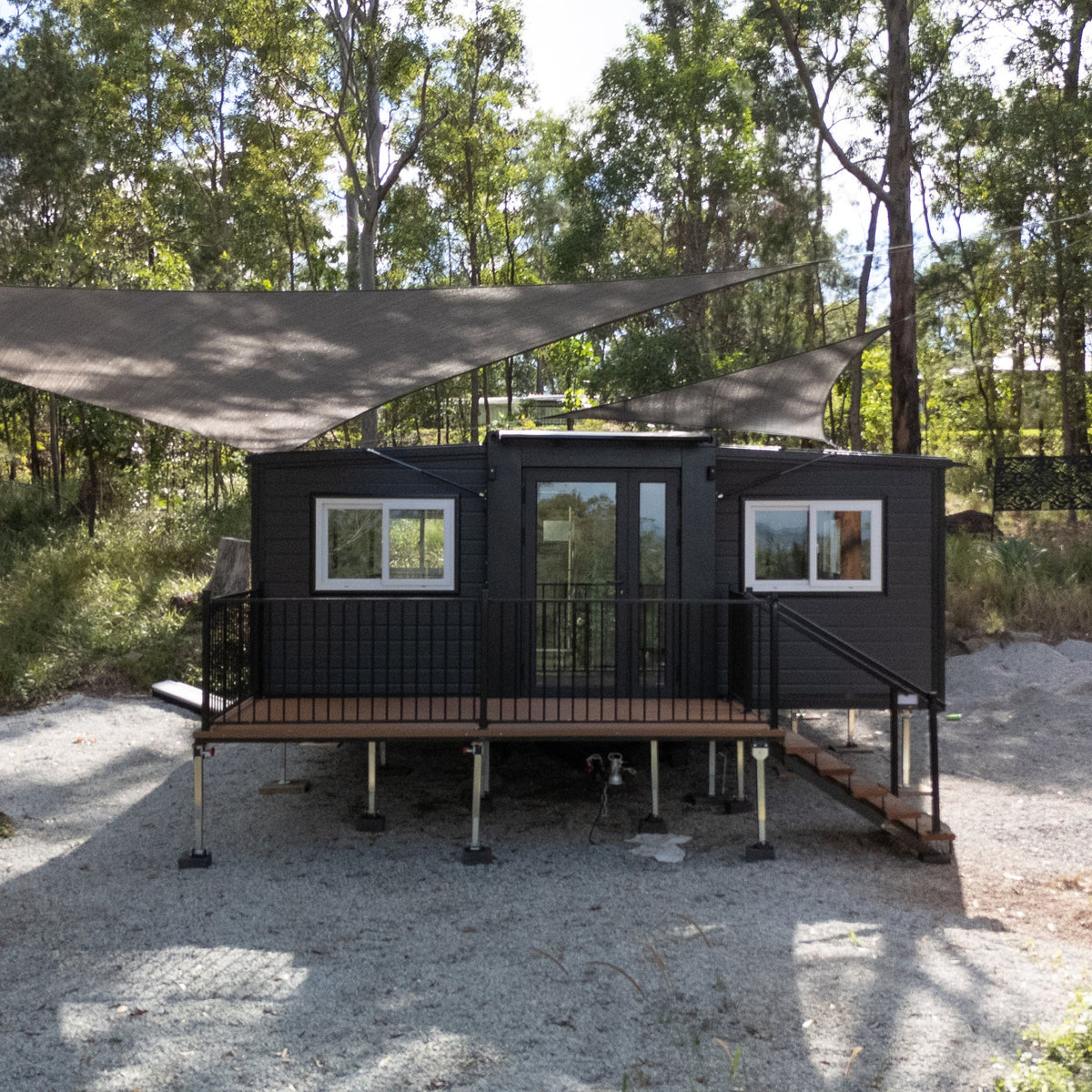Budget cabin aerial view