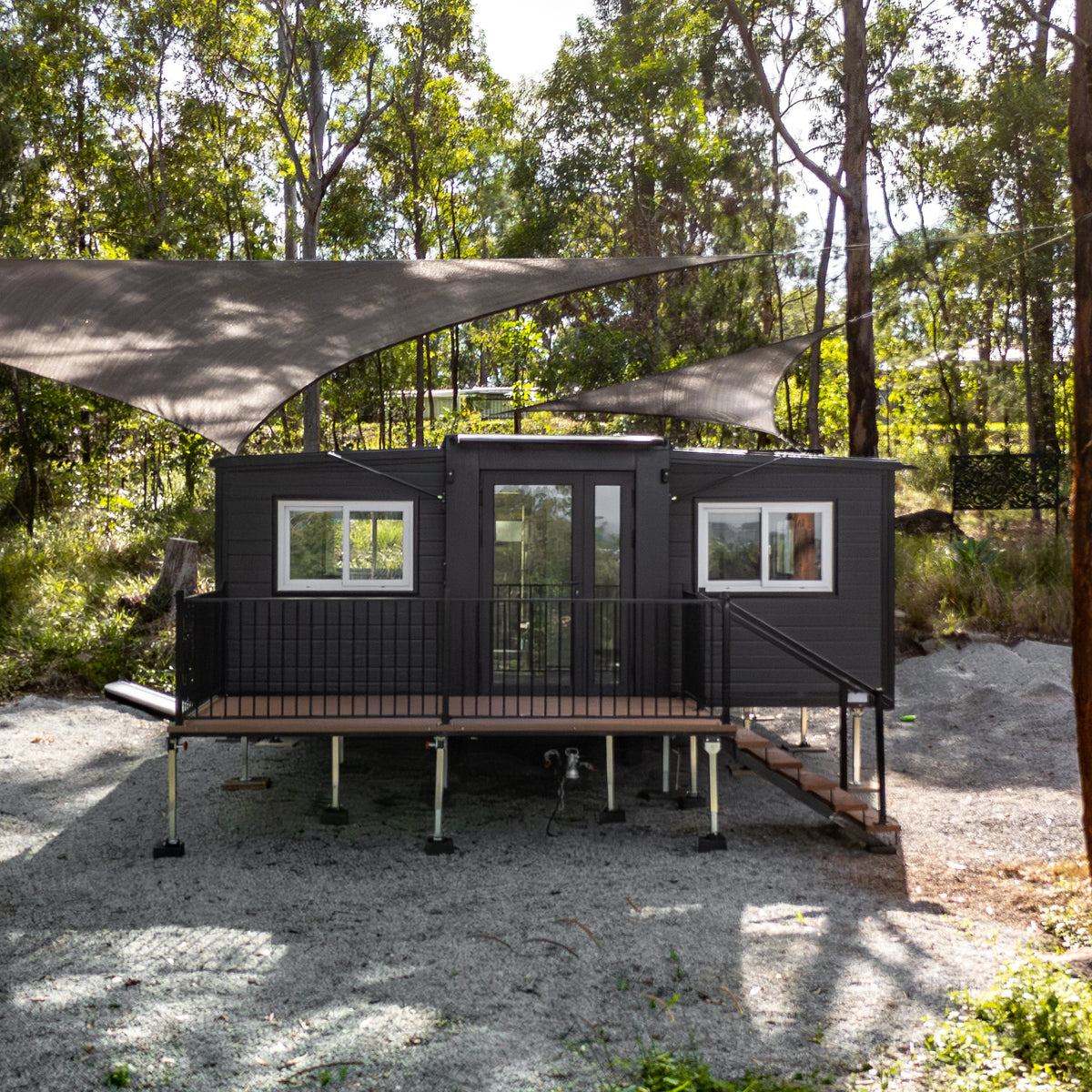 Budget cabin aerial view